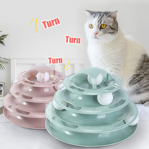4 Level Interactive Cat Tower Track Toy