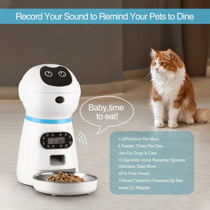 Automatic Food Dispenser with Camera Support + Voice Record